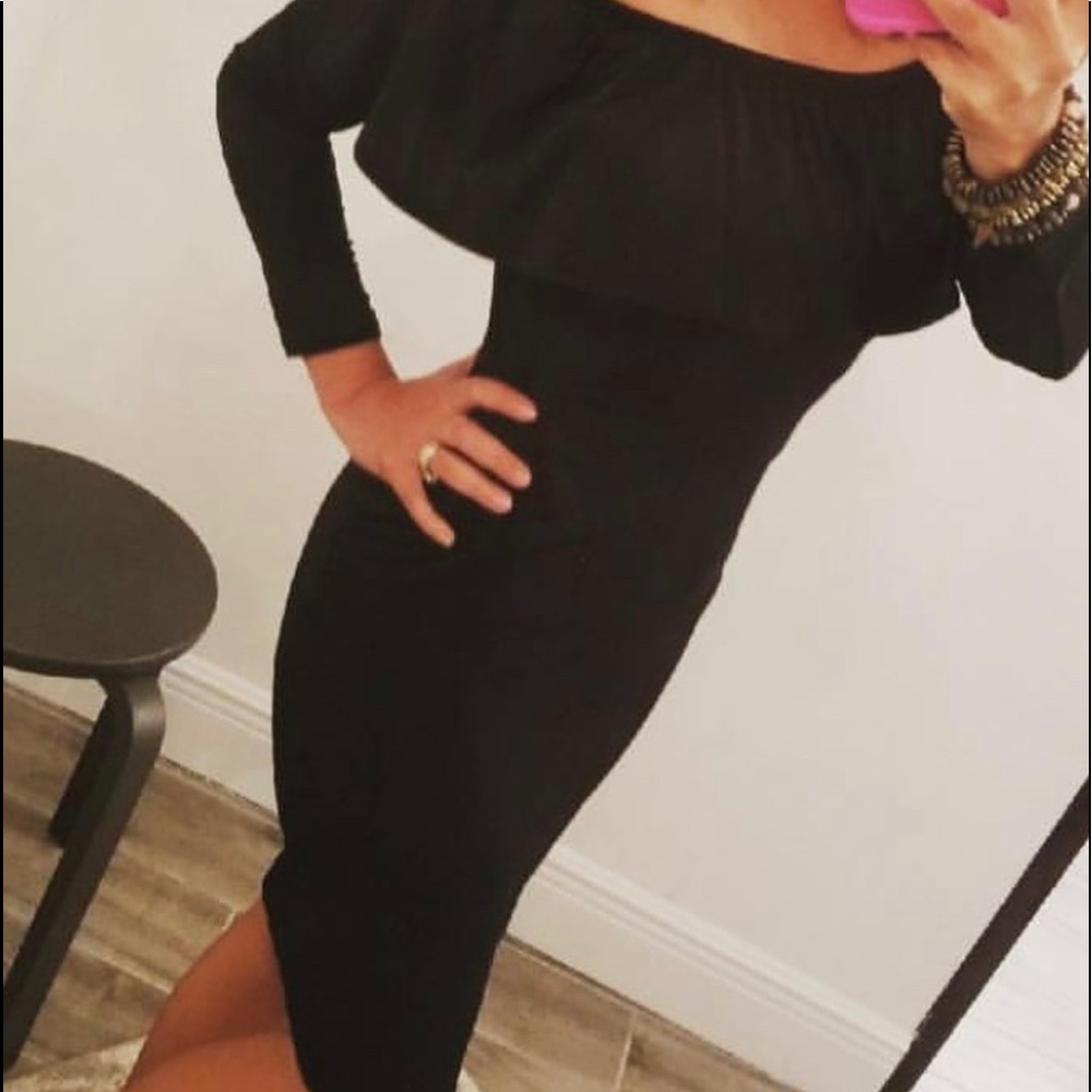 Velvet off the shoulder dress